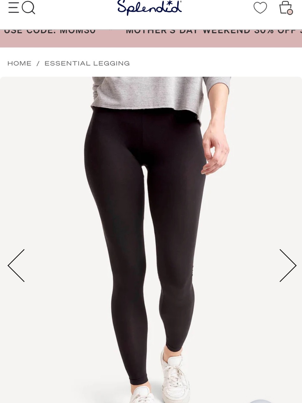 Splendid Black Stretch Waistband Leggings